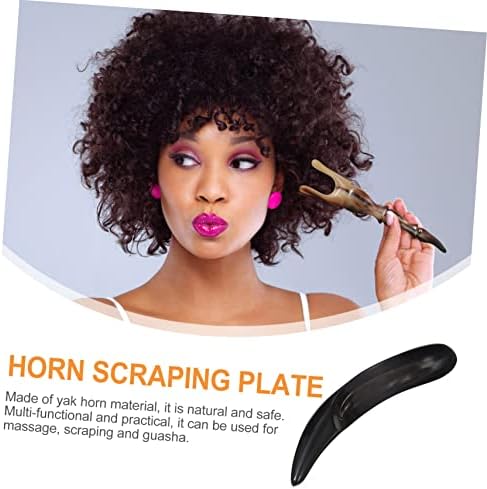 2pcs Horn Scraping Plate Scraping Rod Guasha Massage Tool Body Massaging Tool Made of Real Buffalo Horn
