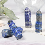 Hexagonal Points Healing Crystal Wand for Spiritual Therapy Witches Meditation Jewelry Making Balance Chakra Protection Home Decor, Lapis Lazuli