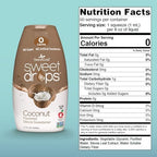 SweetLeaf Sweet Drops - Flavored Stevia Liquid Sweetener, Stevia Extract, Zero Calories, Gluten Free, Keto Friendly, Non GMO, Natural Flavors, Sugar Alternative - Coconut, 1.7 Fl Oz (Pack of 1)