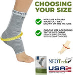 NeoTech Care Ankle Support Brace - Breathable - Men, Women, Right or Left (Gray, Size M, 1 Unit)