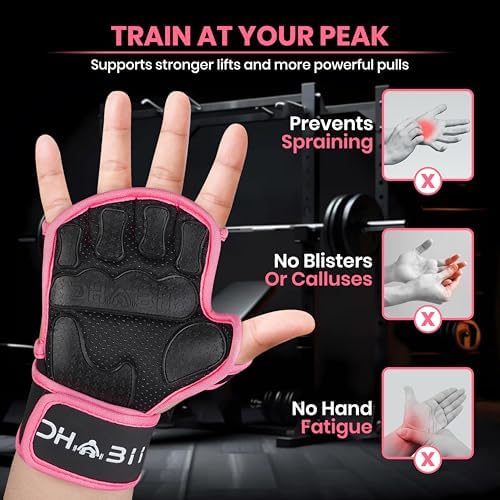 Workout Gloves for Men & Women, Smartwatch Compatible Ventilated Gym Gloves with Wrist Wrap Support, Breathable Weight Lifting Gloves for Fitness, Training & Cycling with Excellent Grip