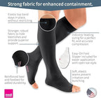 mediven Plus for Women & Men, 20-30 mmHg – Knee High Compression Socks with Silicone Top Band, Open Toe Leg Circulation, Opaque Leg Support Compression Coverage, IV-Extra Wide, Standard, Beige