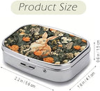 Bunny Pill Box 2 Compartment Small Pill Case for Purse & Pocket Travel Portable Metal Medicine Box to Hold Vitamins Medication Fish Oil Supplements for Women Men (YH3870)