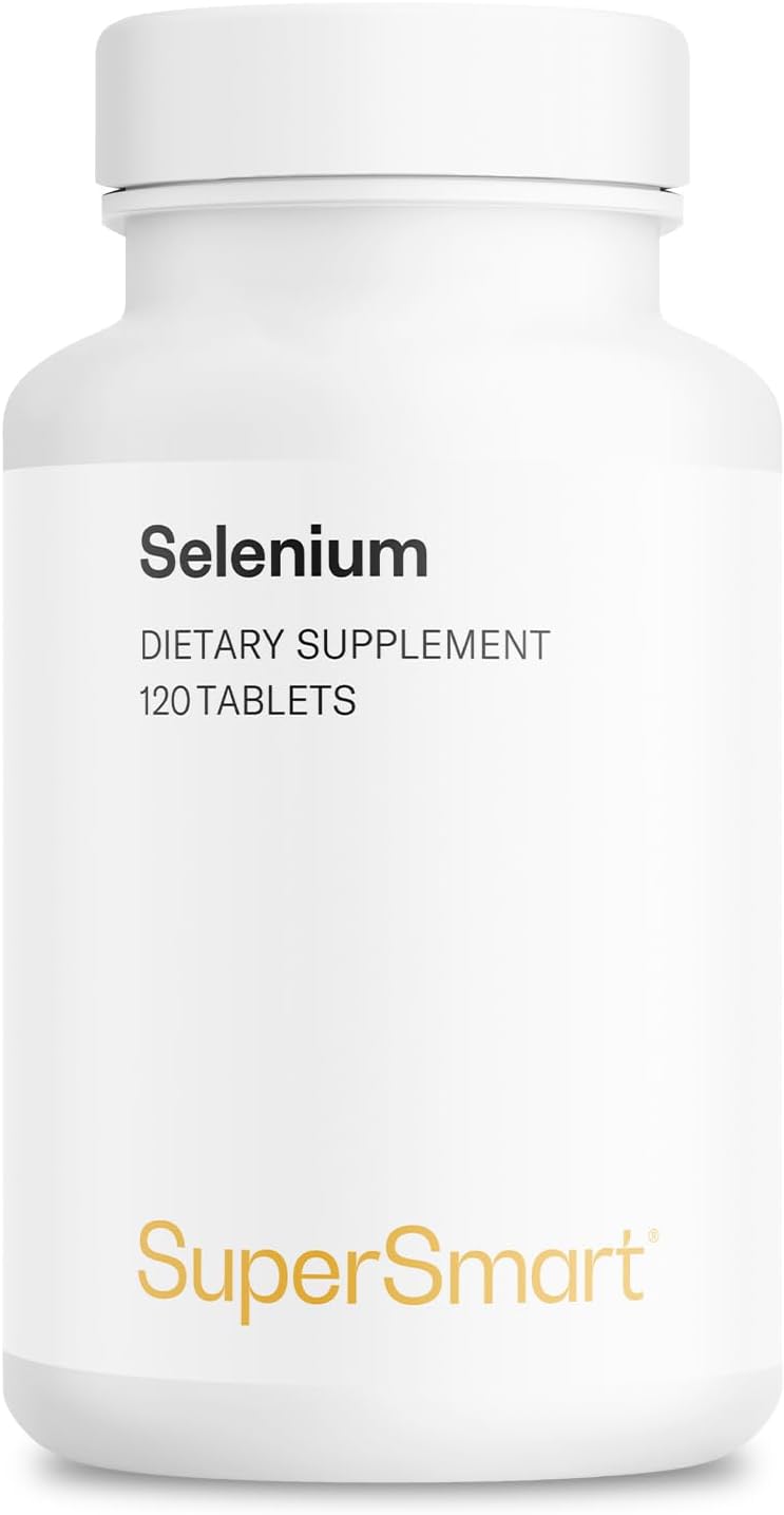 SuperSmart - L-Selenomethionine 200mcg per Day (Selenium Supplement) - High Absorption - Essential Trace Mineral | Non-GMO & Gluten Free - 120 Tablets