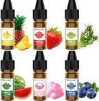 Food Flavoring Oil - Concentrated Candy Flavors, 6 Liquid Lip Gloss Flavoring Oil, Cotton Candy Pineapple Flavor Oil for Baking, Cooking, Drinks, Water & Oil Soluble - 0.25 Fl Oz