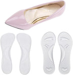 High Heel Cushion Inserts Women, ¾ Adhesive High Heel Relief Insoles Prevent Slipping, Silicone Invisible Cushioning Insoles, Arch Support Shoe Inserts for High Arch Flat Feet, 2 Pairs, Clear