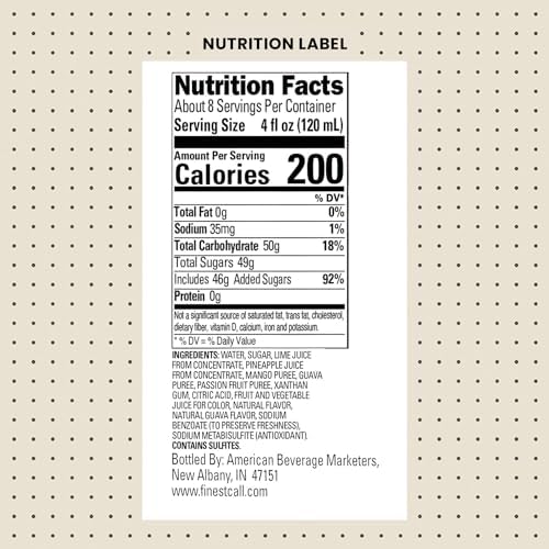 Finest Call Premium Tropical Fruit Puree, 1 Liter Bottle (33.8 Fl Oz), Pack of 3