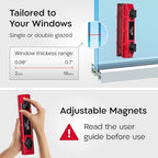 Tyroler Outside Magnetic Window Cleaner Tool | The Glider D-2 AFC Double-Sided Window Cleaners Tool Fits Windows 0.1"-0.7" Thick | Magnet Window Cleaner | Magnetic Glass Cleaner | Limpiador magnetico