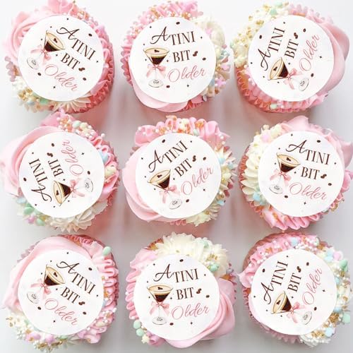Ercadio 40 Pack Edible Martini Party Cupcake Toppers Drink Topper Picks Coffee Espresso Martini Themed for A Tini Bit Older Party Bachelorette Party Supplies