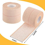 Nuanchu 2 Rolls Adhesive Elastic Tape Bandage Wrap Flexible Stretch Bandages for Sports Ankle, Knee and Wrist Pet Vet Horses Wrap(2 Inch Wide,Apricot)