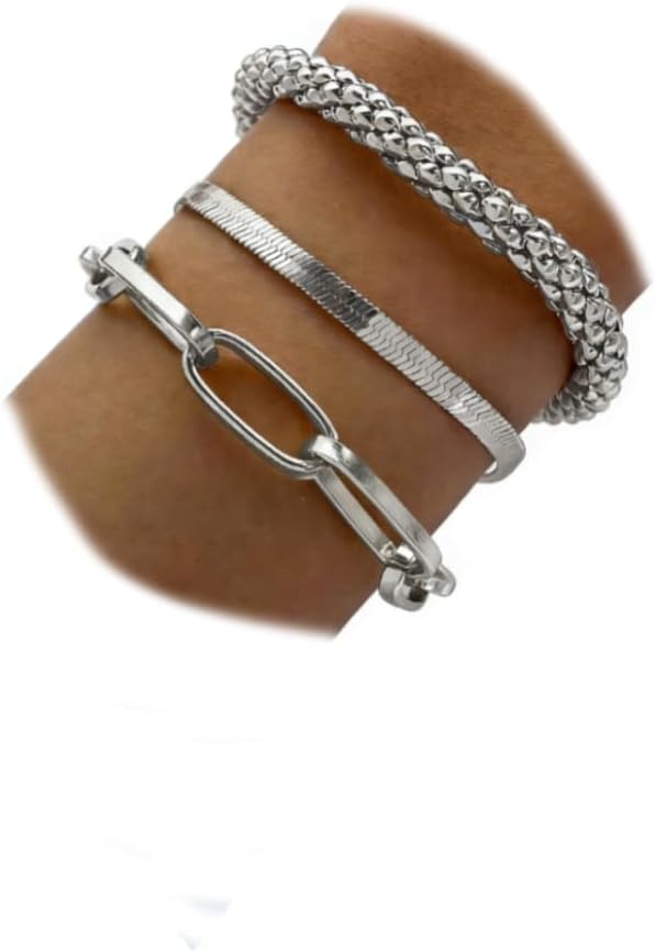 Gold Stacked Snake Bone Chain Bracelet for Women,Vintage Geometric Aesthetics Statement Bangle Bracelet,Trendy Party Banquet Jewelry Gift Accessories