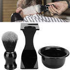 Men's Shaving Brush Set, 3 in 1 Kit with Hair Shaving Brush, Soap Bowl, Acrylic Holder Stand, Home Barber Gift