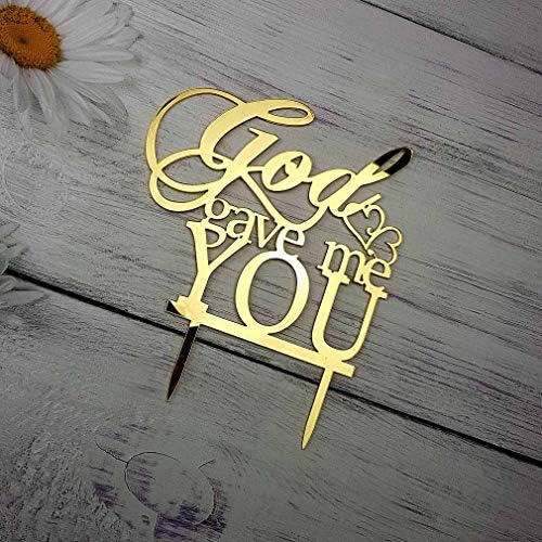 God Gave Me You Wedding Cake Topper for Wedding/Engagement/Marriage Party Decorations (Mirror Gold Acrylic)
