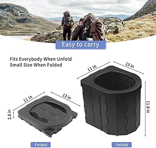 Portable Toilet for Camping, Potty Adults, Porta Travel Commode Bucket Car, Travel, Outdoor, Hiking, Backpack, Trips, Tent, Boat, Beach, Traffic Jam, Home