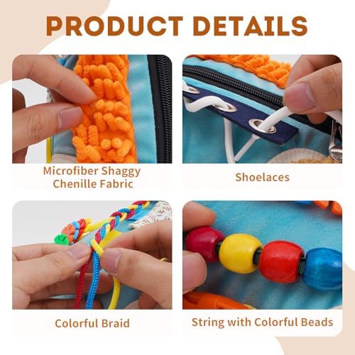 Fidget Sensory Blanket for Dementia Alzheimer’s Elderly Adults - Anxiety Relief Activity Mat, Calming Touch Therapy for Seniors, Adult Fidget Toys for Restlessness and Cognitive Engagement