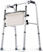 Drive Folding Lightweight Aluminium Walking Frame for Elderly, Disabled- Height Adjustable and Ergonomic Handle, Load Capacity: 150kg (330lbs)
