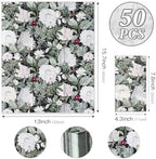 RUSPEPA 50 Pack White Flower on Black Backgroud Guest Napkins - 3 Ply Disposable Seasonal Paper Napkin Dinner Hand Napkins Decorative for Home Kitchen, Bathroom，Party - 13 x 15 Inches
