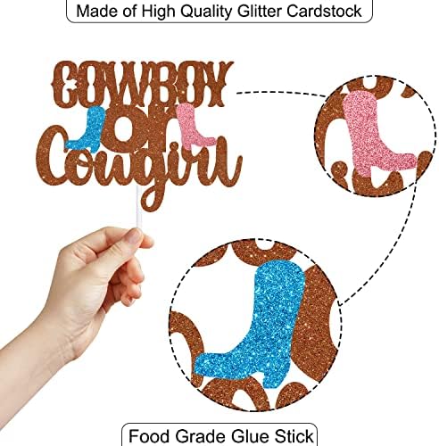 Blue Cowboy Boots or Pink Cowboy Boots Cake Topper - Western Cowboy Themed Gender Reveal Party Cowboy or Cowgirl Decoration - SugarGera