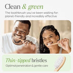 VIVAGO Soft Flossing Bamboo Toothbrushes 10 Pack - BPA Free Soft Bristles Toothbrushes for Adults, Natural Wooden Toothbrush