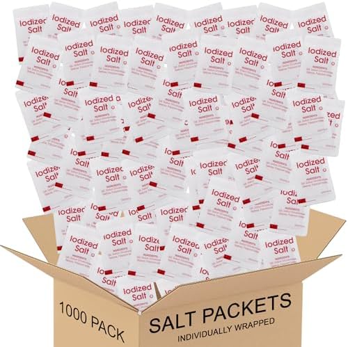 Salt Packets Individually Wrapped - Iodized Salt Single Serve (1000 Pack Total)