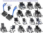 Blue Streak Wheelchair footrest Replacement,Economy Footrest for Wheelchairs and Transport Chair, Composite Footplates and Heel Loops,Universal Swing-Away Footrests, T93, PH-SF(1 Pr, Blue)