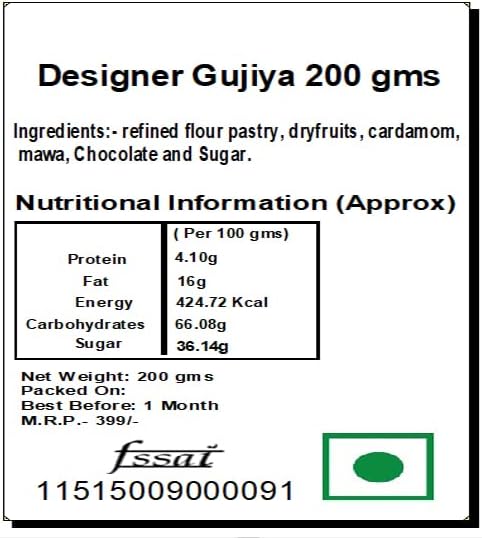 Ghasitaram Gifts Holi Hamper Designer Gujiya - 200 GMS