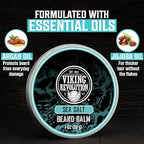 Viking Revolution 4 Beard Balm Variety Pack (1oz Each) – Coffee & Whiskey, Palo Santo, Sea Salt and Unscented – Styles, Strengthens & Softens Beards & Mustaches – Leave-In Conditioner Wax for Men