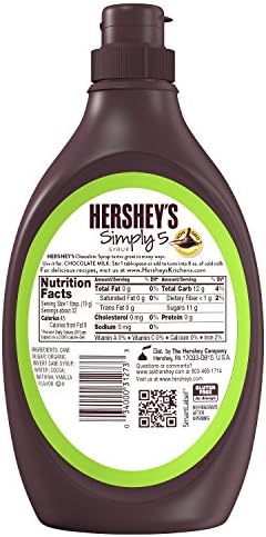 HERSHEY'S Chocolate Syrup, Simply 5, 21.8 Ounce (Pack of 6)