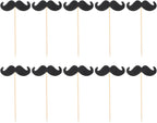 Cabilock 40Pcs Mustache Cake Toppers Bamboo Picks Funny Baking Decor for Birthday Party Cupcake Decoration Cake Display