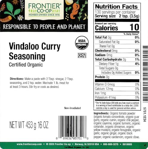 Frontier Co-op Organic Vindaloo Curry Seasoning 1lb
