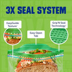 Ziploc Sandwich and Snack Bags, Easy Open and Close, Plastic Food Storage Bags, 150 Bags Total