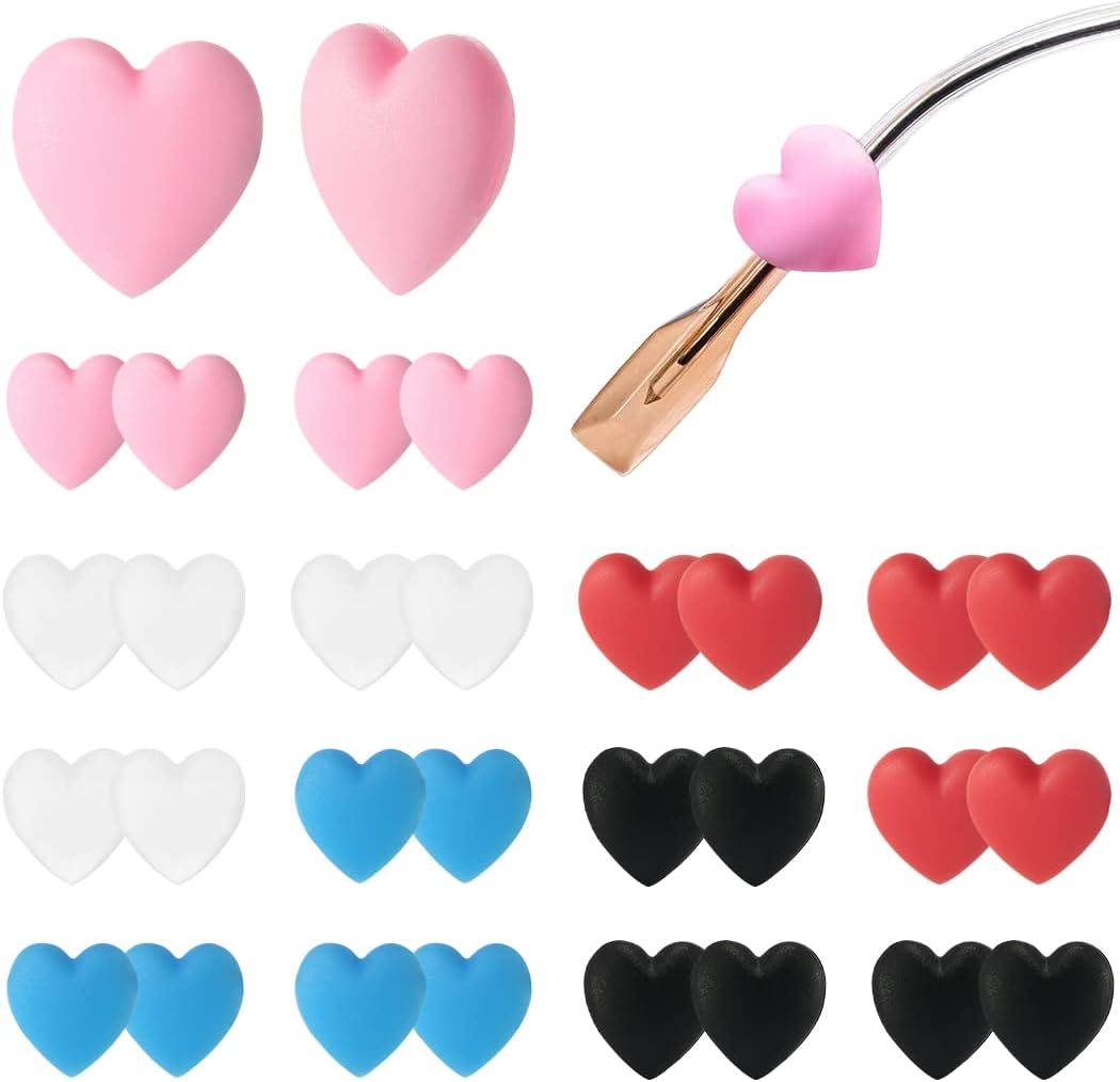 15 Pairs Silicone Eyeglasses Retainer, Eyewear Ear Grip Ear Hooks Anti-Slip Holder Eyeglasses Stoppers Temple Tips For Eyeglasses, Sunglasses, Reading Glasses Multicolor Love