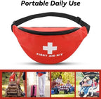 Faylapa Empty First Aid Bag Fanny Pack, Travel Pouch Bag 11.02x5.51x3.54 inch Waist Bag for Travel, Home, Office, Vehicle, Camping, Outdoor (Bag Only)