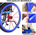 1 Pair Silicone Wheelchair Push Rim Covers, Non-Slip Wear-Resistant Hand Push Cover, Wheelchair Rim Grips (Black, 24in)