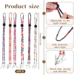 EupHHonycs 6 Pieces Folk Style Napkin Clip, Lanyard Neck Strap, Adjustable Flexible Bib Holder Clips for Napkin, Clip Napkin Dental Bib Clips, 6 Colors