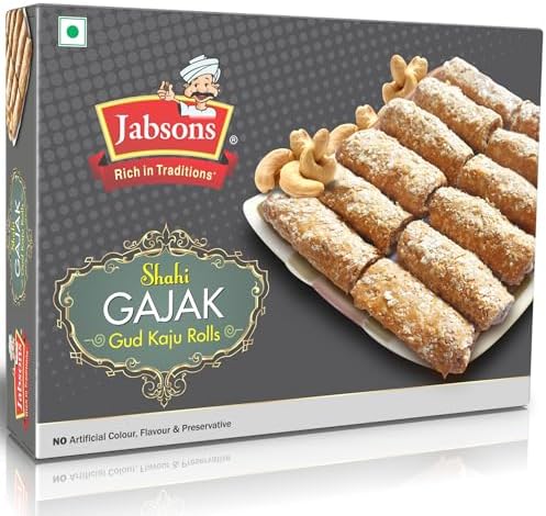 Jabsons - Shahi Gajak, Gud Kaju Rolls, 350 G (12.5 Oz)