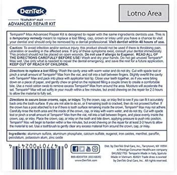 DenTek Temparin Max Lost Filling and Loose Cap Repair Kit | One Step Formula | 5+ Repairs | 0.04 Ounces | 2-Pack