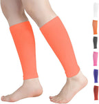 Calf Compression Sleeves for Men & Women (20-30mmhg) - Leg Compression Sleeve for Running, Cycling, Shin Splints Support, Relieve Legs Pain, Travel (One Pair)(Orange,Large)