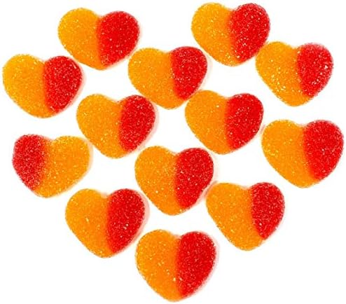 SweetGourmet Juicy Peach Hearts Gummy | Bulk Sanded Candy | 2 Pounds