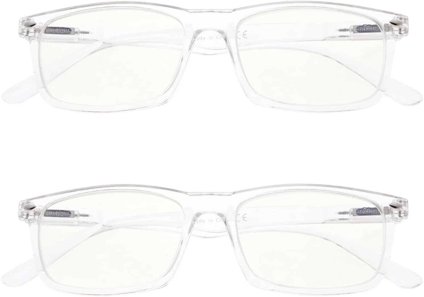 Eyekepper 2 Pack Computer Reading Glasses Blue Light Blocking Readers for Men Women, Transparent
