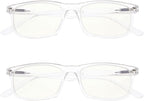 Eyekepper 2 Pack Computer Reading Glasses Blue Light Blocking Readers for Men Women, Transparent