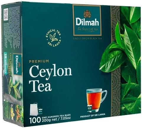Dilmah Premium Ceylon Black Tea - 100 Tea Bags (Single Pack)-Strong, Robust, and Aromatic for everyday drinking-Unblended Single origin teas packed at the source.