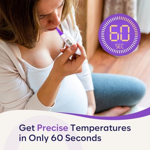 Easy@Home Basal Body Thermometer: BBT for Fertility Prediction with Memory Recall- Accurate Digital Basal Thermometer for Temperature Monitoring with Premom App - EBT-018