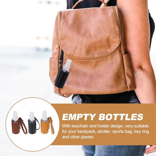 Lipstick Holder Keychain: 3pcs Spray Bottle with Keychain Empty Travel Bottle Keychain Plastic Bottle Holder Keychain with Holder