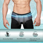 Wonder Care- Grey Inguinal Hernia Support Truss brace for Single/Double Inguinal or Sports Hernia with Two Removable Compression Pads & Adjustable Groin Straps Surgery & injury Recovery belt- Large