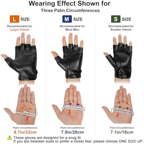 Fingerless Driving Gloves PU Faux Leather Outdoor Sport Half Finger Glove for Men Women Teens