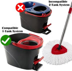 Spin Mop Replacement Set for O-Ceda EasyWring 1-Tank System, 16 Microfiber Spin Mops Refills,1 Scrubber Head,1 Triangle Spin Base,and(31-63in) Adjustable Handle Set Combo