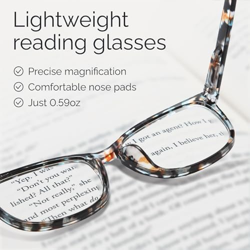 CCVOO +0.5 Clear Vision Reading Glasses for Women – 5-Pack Blue Light Filtering Readers with Spring Hinges