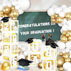 Graduation Party Decorations Class Of 2026,White and Gold Graduation Decorations Grad Boxes with Letters 2026 Grad So Proud Of You for College Party Graduation Party Supplies