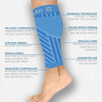 Zensah Calf/Shin Compression Sleeve - Made in the USA Single Leg Compression Sleeve for Shin Splint Relief, Recovery, Running